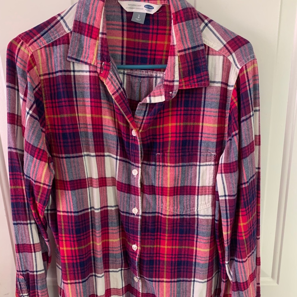 magenta plaid flannel (old navy)